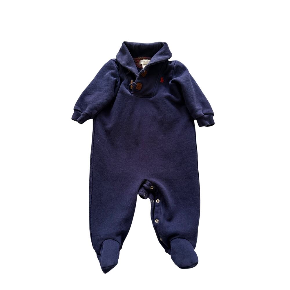 Polo Ralph Lauren Baby Boys Red Blue Striped Cotton Coverall - Picture 4 of 5